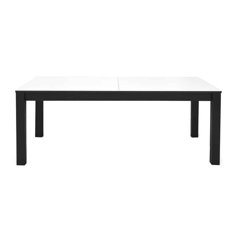 Spisebord med højtrykslaminat i enten hvid eller sort. Derudover kan du vælge mellem bøg og eg.